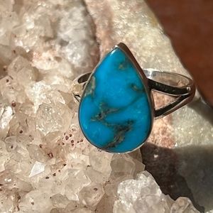 TURQUOISE 925 STERLING SILVER RING, SIZE 7.75